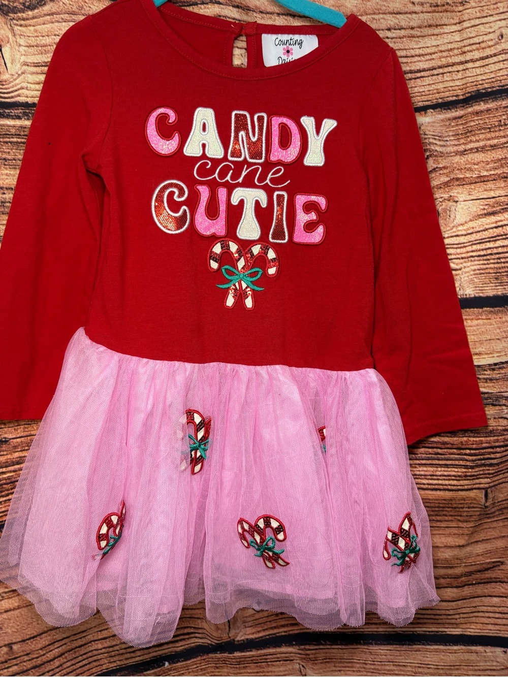 Counting Daisies Red & Pink 'Candy Cane Cutie' Tulle Dress for Girls